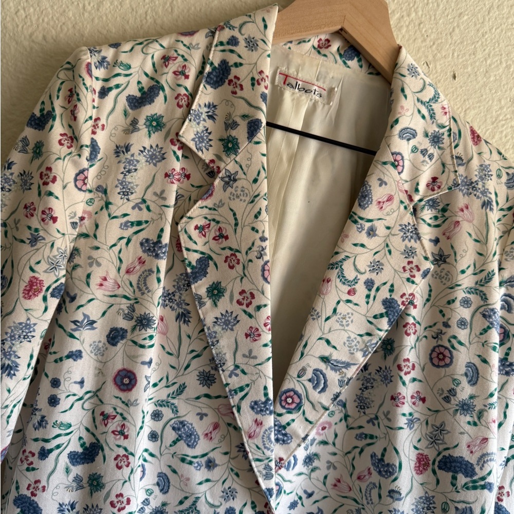 Vintage Talbots Floral Patterned Blazer-Size 4 - Picture 6 of 14